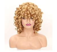Peluca Rubia Pelucas Cortas Para Mujeres Negras 12 Pulgadas Ombre Marrón Corto Afro Rizado Pelucas Con Flequillo Peluca Cosplay Pelucas Grises Para Mujeres (1 12 Pulgadas)
