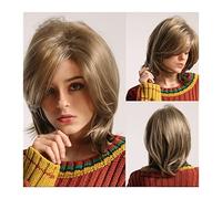 Peluca Rubia Pelucas Sintéticas Naturales Cortas Con Flequillo Pelucas Rectas De Color Marrón Medio Para Mujeres Pelucas De Pelo Sintético Resistentes Al Calor De 10 Pulgadas Vestido Diario De Fiesta