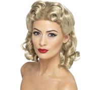 Peluca Rubia Sweetheart Con Rizos Para Damas Retro Vintage Pin Up De Fiesta