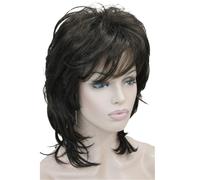 Peluca sint?tica Aimole suave, peluda, en capas, de longitud media, cl?sica, para mujer, color casta?o (6 casta?os)