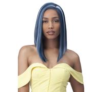 Peluca sint tica Bobbi Boss 13x4 con encaje - MLF232 Morgan, corta y recta, con pelo de beb , parte libre y alta resistencia al calor (1 negro az