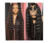 Peluca Sintética 4x4 5x5 13x4 13x6 peluca precortada sin pegamento cabello humano peluca Frontal de onda profunda encaje Hd onda de agua cabello humano peluca con malla Frontal for mujeres peluca cosp