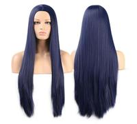Peluca Sintética Afro Rizada Rizada Color Naranja Onda Natural Peluca Larga Para Mujeres Blancas Negras Pelo De Fibra De Alta Temperatura Pelucas Grises Para Mujeres (Color: Azul Oscuro, Longitud Est