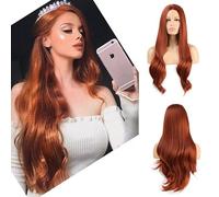 Peluca Sintética Afro Rizado Rizado Color Naranja Onda Natural Peluca Larga Para Mujeres Blancas Negras Pelo De Fibra De Alta Temperatura Pelucas Grises Para Mujeres (Color: Blanco, Longitud Estirada