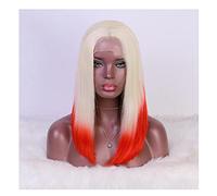 Peluca Sintética Bob Peluca Resistente Al Calor Rubia Naranja Sintético Encaje Frente Peluca Cosplay Pelucas Cortas Para Mujeres Negras Pelucas Grises Para Mujeres (Un Color 12 Pulgadas)