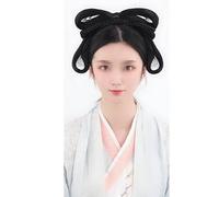 Peluca sintética chino antiguo hanfu tocado moño moño mujeres chinas antiguas pelucas de cosplay accesorios