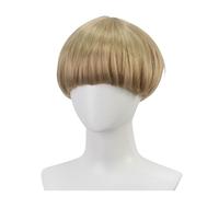 Peluca sintética con cabeza de hongo corta rubia for hombre, 1 unidad(Brown)
