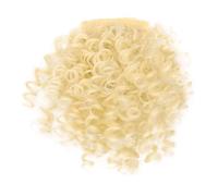 Peluca sintética con flequillo rizado para mujeres negras, flequillo corto afro kinky, poni, para uso diario (dorado)