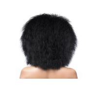 Peluca sintética corta de 6 pulgadas, rizada, recta, resistente al calor, for mujeres africanas, estilo afro. Wiglets(Jet black)
