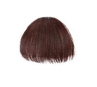 Peluca sintética de aire flequillo natural corto marrón rubio negro falso pelo flequillo extensión clip en extensiones de cabello (oscuro marrón)