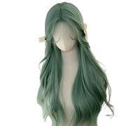 Peluca sintética de aspecto natural color menta con diseño cómodo para mujer, cosplay y conciertos, pelucas rizadas sintéticas