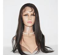 Peluca sintética de encaje frontal para mujer, lacia, color negro natural, marrón oscuro, línea capilar natural, peluca de disfraz