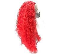 Peluca sintética de encaje frontal para mujer, larga, rizada, color rojo, afroamericana, peluca para cosplay, peluca natural