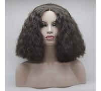 Peluca sintética de encaje frontal para mujer, peluca corta y natural, color marrón medio