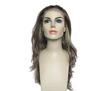 Peluca sintética de encaje frontal para mujer, peluca larga de color rubio claro, línea capilar natural, peluca de disfraz