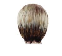 Peluca sintética de pelo rubio y marrón colores mezclados for mujeres negras, pelucas repuesto corte Pixie corto for mamás, uso diario for fiestas, 1 ud