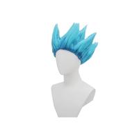 Peluca sintética de personaje películas Wukong, cabeza llama, gota agua, ajo, pelucas vestir for hombres, disfraz, regalos fiesta for Cosplay, 1 ud(Blue)