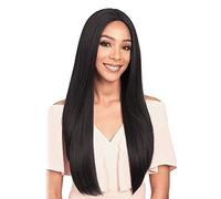 Peluca Sintética Femenina Europea Y Negra De Pelo Con Peluca De Pelo Largo Y Liso Sra. Wig