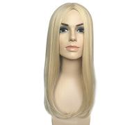 Peluca sintética larga y lacia, rubia, para Halloween, carnaval, disfraz
