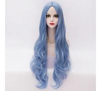 Peluca sintética para mujer, muy larga, con ondas sueltas, parte media, para Halloween, carnaval, disfraz