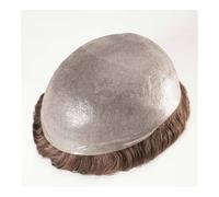 Peluca, Sistema capilar masculino de 0,06 mm, peluca tupé indetectable y parche prótesis, Cabello de tupé(Dark gold,6x8)