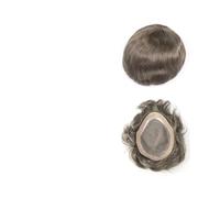 Peluca Sistema de cabello humano castaño n.° 6, monofilamento fino PU alrededor la prótesis capilar masculina 8 x 10 pulgadas
