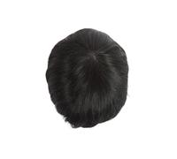 Peluca Sistema de cabello humano for peluquín piel fina, prótesis masculino con bucle en V, base completa PU