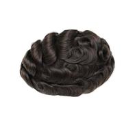 Peluca Sistema de cabello humano indio for hombre, prótesis capilar indetectable 0,12 mm, peluquín piel sintética(2 - Darkest Brown,6x8)