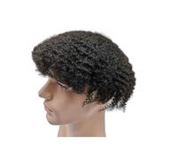 Peluca Sistema de reemplazo cabello con tupé afro rizado 8 mm for hombres, piezas encaje completo