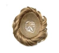Peluca Suave real toda la base inyectada PU sistema de cabello humano peluquín hombres pelo corto 6 pulgadas(8x10)