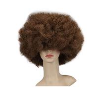 Peluca Super Big Short Culry Cosplay Party Brown Dance Wig Pelucas De Pelo Sintético Pelucas Grises Para Mujeres (Onecolor 12 Pulgadas)