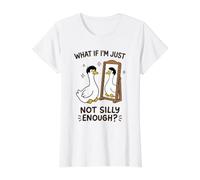 Peluca tonta de Ganso no lo Suficientemente Tonto Divertido Camiseta gráfica económica, Mujer, Blanco, XS