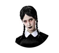 Peluca Trenza Negra Miercoles Talla Unica