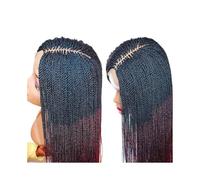 Peluca trenzada de 26 pulgadas Micro Twist, peluca de encaje frontal, caja de encaje que añade volumen al cabello (T1B 99J)