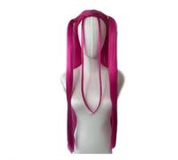 Peluca trenzada morada para cosplay para niñas, peluca larga para disfraz de anime de Halloween, fibra sintética resistente al calor, gorra ajustable ligera y transpirable (Rose Red-adults)