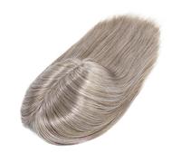 Peluca Tupé de cabello humano for hombre 30,5 cm, 20,3 x 25,4, monofilamento y base NPU, línea capilar natural, 760 unidades, gris