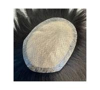 Peluca Tupé for hombre, transpirable, con base de seda PU, alrededor la prótesis capilar masculina, postizos cabello humano for(18cmx20cm)