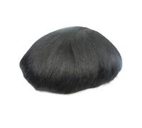 Peluca Tupé for hombres, piezas de cabello humano, prótesis capilar, encaje frontal suizo for con sistema reemplazo PU alrededor(1 Jet Black)