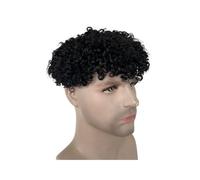Peluca Tupé rizado for hombres, postizo de encaje completo #4, sistema cabello humano marrón, 8x10 pulgadas