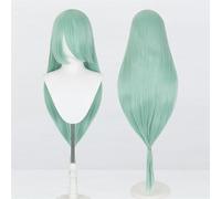 Peluca universal extralarga de 120 cm/47,2 pulgadas, peluca larga y recta con flequillo for Cosplay DIY fiesta de Halloween estilo de vestido Lolita(Mint green)