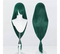 Peluca universal extralarga de 120 cm/47,2 pulgadas, peluca larga y recta con flequillo for Cosplay DIY fiesta de Halloween estilo de vestido Lolita(Dark green)