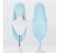 Peluca universal extralarga de 120 cm/47,2 pulgadas, peluca larga y recta con flequillo for Cosplay DIY fiesta de Halloween estilo de vestido Lolita(Baby blue)