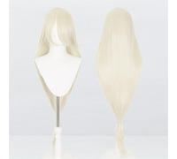 Peluca universal extralarga de 120 cm/47,2 pulgadas, peluca larga y recta con flequillo for Cosplay DIY fiesta de Halloween estilo de vestido Lolita(Gold-5)