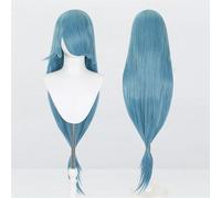 Peluca universal extralarga de 120 cm/47,2 pulgadas, peluca larga y recta con flequillo for Cosplay DIY fiesta de Halloween estilo de vestido Lolita(Gray-blue)