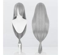 Peluca universal extralarga de 120 cm/47,2 pulgadas, peluca larga y recta con flequillo for Cosplay DIY fiesta de Halloween estilo de vestido Lolita(Gray)