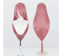 Peluca universal extralarga de 120 cm/47,2 pulgadas, peluca larga y recta con flequillo for Cosplay DIY fiesta de Halloween estilo de vestido Lolita(Dark pink)
