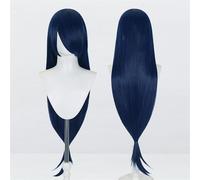 Peluca universal extralarga de 120 cm/47,2 pulgadas, peluca larga y recta con flequillo for Cosplay DIY fiesta de Halloween estilo de vestido Lolita(Dark blue)