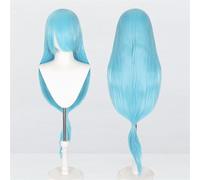 Peluca universal extralarga de 120 cm/47,2 pulgadas, peluca larga y recta con flequillo for Cosplay DIY fiesta de Halloween estilo de vestido Lolita(Sky blue)