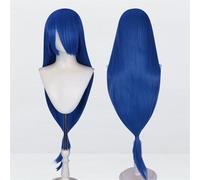 Peluca universal extralarga de 120 cm/47,2 pulgadas, peluca larga y recta con flequillo for Cosplay DIY fiesta de Halloween estilo de vestido Lolita(Blue)