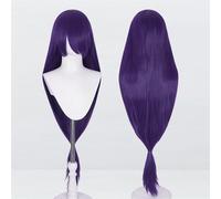 Peluca universal extralarga de 120 cm/47,2 pulgadas, peluca larga y recta con flequillo for Cosplay DIY fiesta de Halloween estilo de vestido Lolita(Dark purple-2)